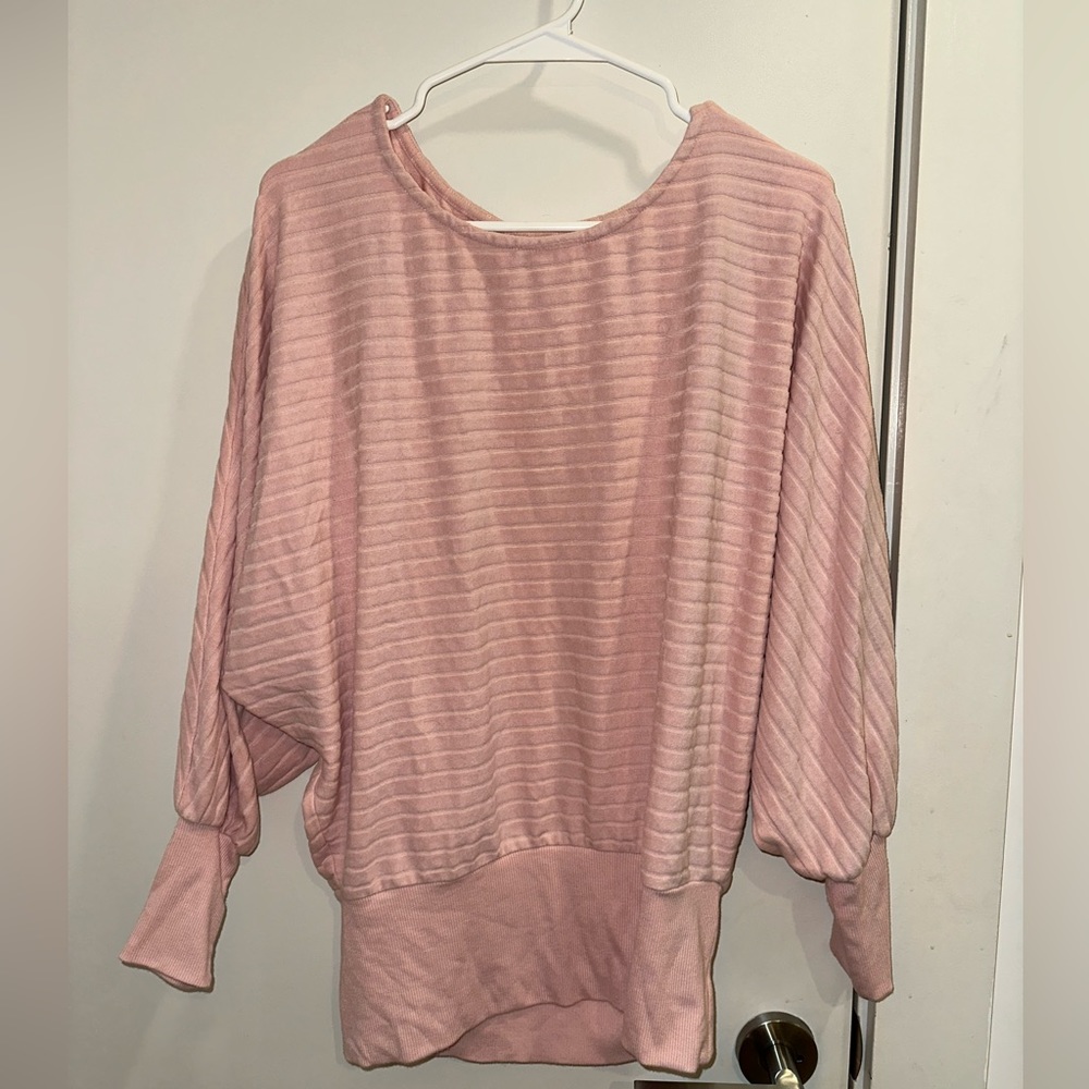 Anthrologie pink chenille textured sweater